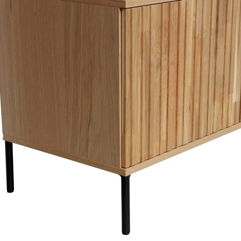 Wohnen Tv & Hifi-Möbel|Lowboards<Türen-Sideboard in Eiche & Schwarz - Banyo