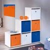 Wohnen Regale<Treppenregal Raumteiler mit 6 Textil Boxen - Charlena