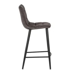 Wohnen Hocker|Stühle<Tresenstühle in Anthrazit Veloursbezug - Varagosta (2er Set)