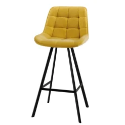 Wohnen Hocker<Tresenstühle in Gelb Stoff - Gonron (2er Set)
