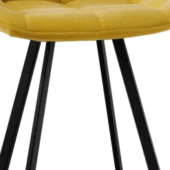 Wohnen Hocker<Tresenstühle in Gelb Stoff - Gonron (2er Set)