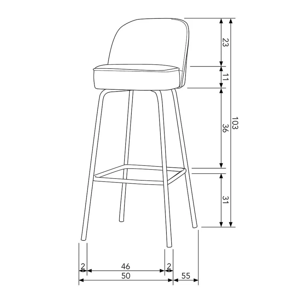Wohnen Hocker<Tresenstuhl mit 79 cm Sitzhöhe - Feliz