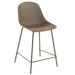 Wohnen Hocker<Tresenstuhl mit Schalensitz in Beige - Vabienna (4er Set)