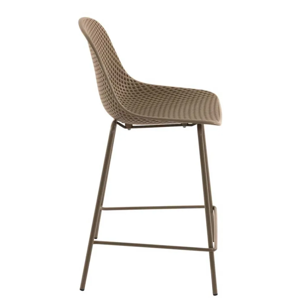 Wohnen Hocker<Tresenstuhl mit Schalensitz in Beige - Vabienna (4er Set)