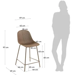 Wohnen Hocker<Tresenstuhl mit Schalensitz in Beige - Vabienna (4er Set)