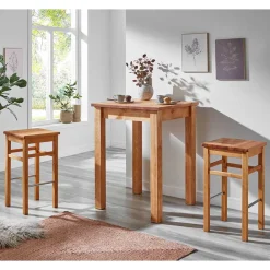 Wohnen Sitzgruppe<Tresentisch und Tresenhocker Set - Ribardo (dreiteilig)