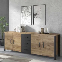 Wohnen Sideboards<4-türige Anrichte mit drei Schubladen - Simeona