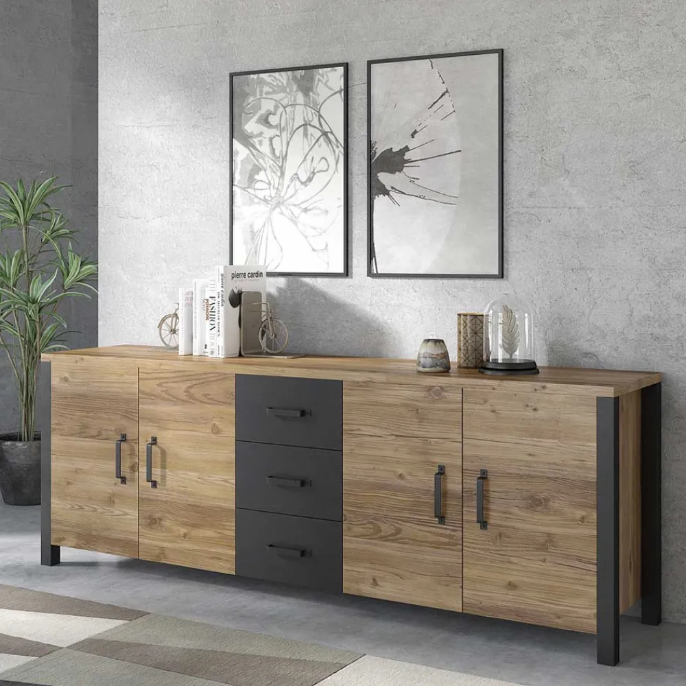 Wohnen Sideboards<4-türige Anrichte mit drei Schubladen - Simeona