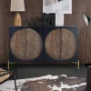 Wohnen Sideboards<4-türige Design Kommode mit Mandala Schnitzerei - Synessa
