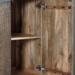 Wohnen Sideboards<4-türige Design Kommode mit Mandala Schnitzerei - Synessa