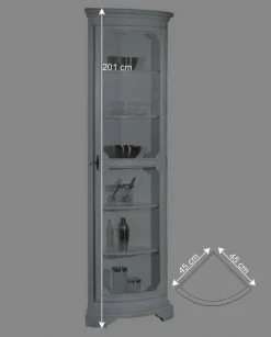 Wohnen Vitrinen<1-türige Eckvitrine im Vintage Design - Zarinas