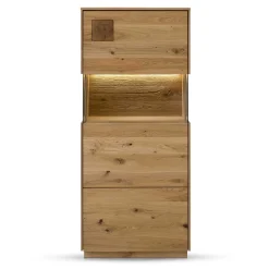 Wohnen Highboards|Vitrinen<1-türige Highboard Vitrine aus Wildeiche - Millena