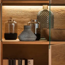 Wohnen Highboards|Vitrinen<1-türige Highboard Vitrine aus Wildeiche - Millena