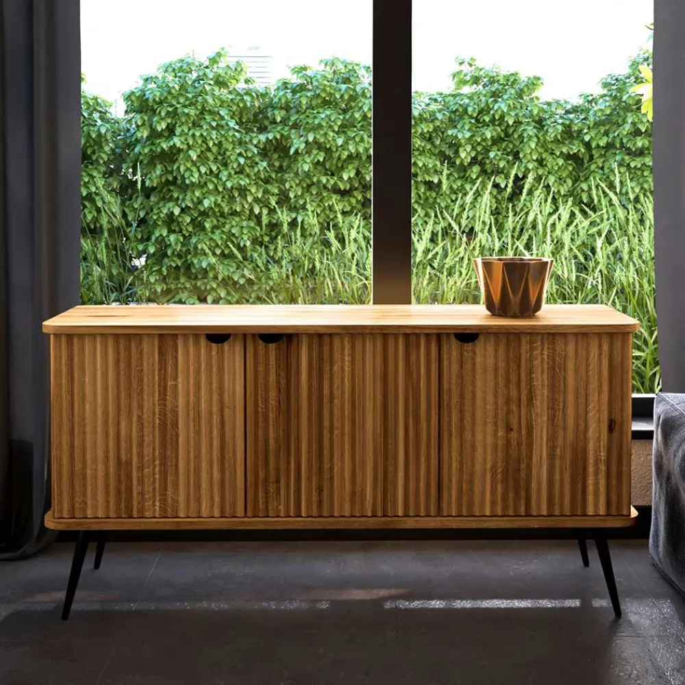 Wohnen Sideboards<3-türige Holzkommode aus Wildeiche massiv - Casarius