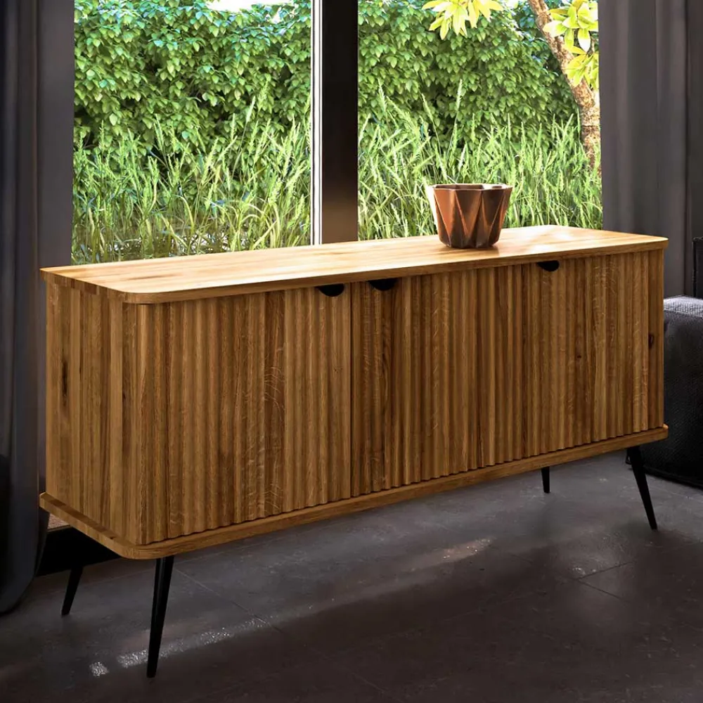 Wohnen Sideboards<3-türige Holzkommode aus Wildeiche massiv - Casarius