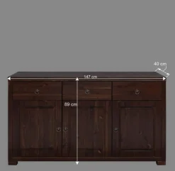 Wohnen Sideboards<3-türige Holzkommode mit 3 Schubladen - Luvin