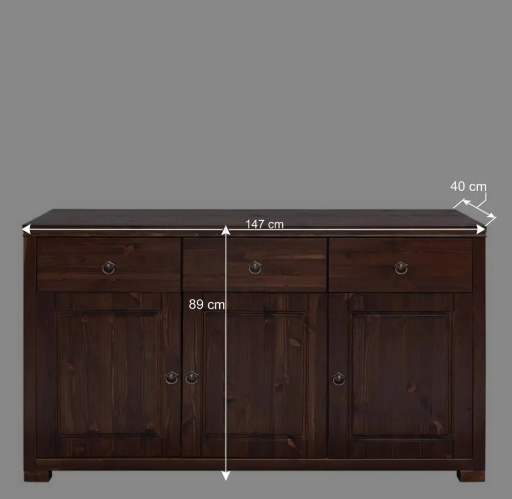 Wohnen Sideboards<3-türige Holzkommode mit 3 Schubladen - Luvin