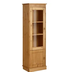 Wohnen Vitrinen<1-türige Kiefernholz-Vitrine im Landhausstil - Goro