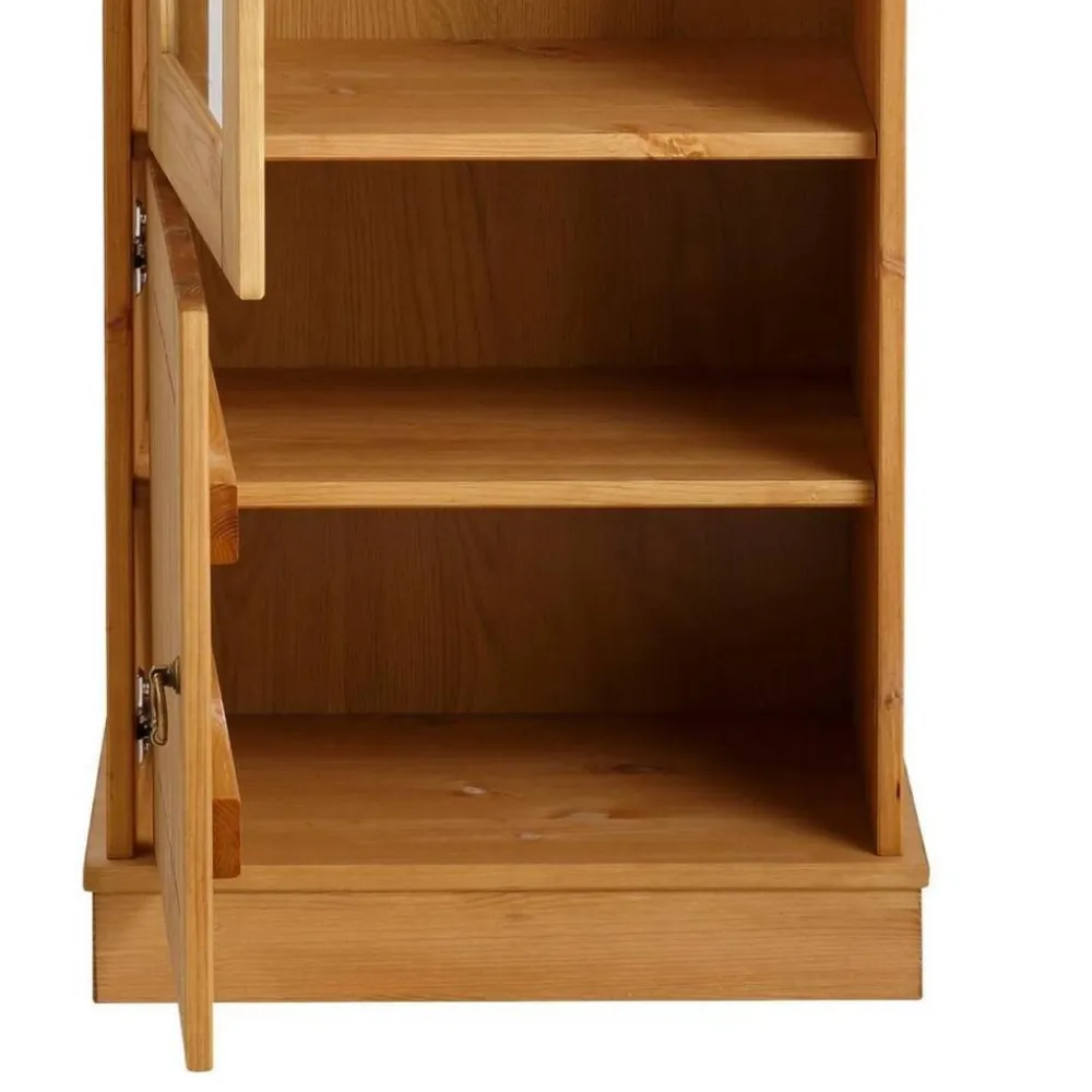 Wohnen Vitrinen<1-türige Kiefernholz-Vitrine im Landhausstil - Goro