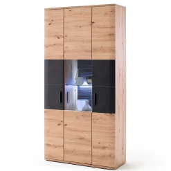 Wohnen Vitrinen<3-türige Kombi-Vitrine zweifarbig - Vecenda