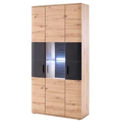 Wohnen Vitrinen<3-türige Kombi-Vitrine zweifarbig - Vecenda
