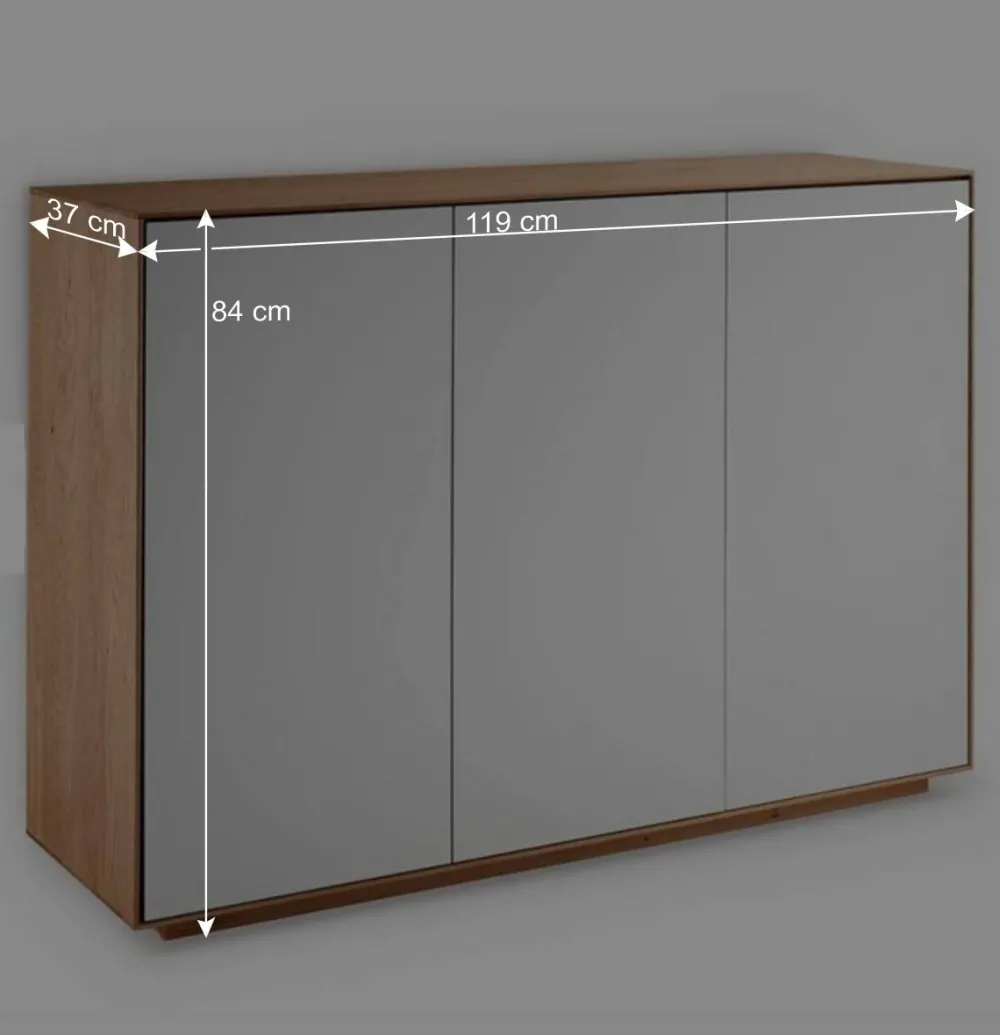Wohnen Sideboards<3-türige Kommode aus Asteiche Massivholz - Zonga