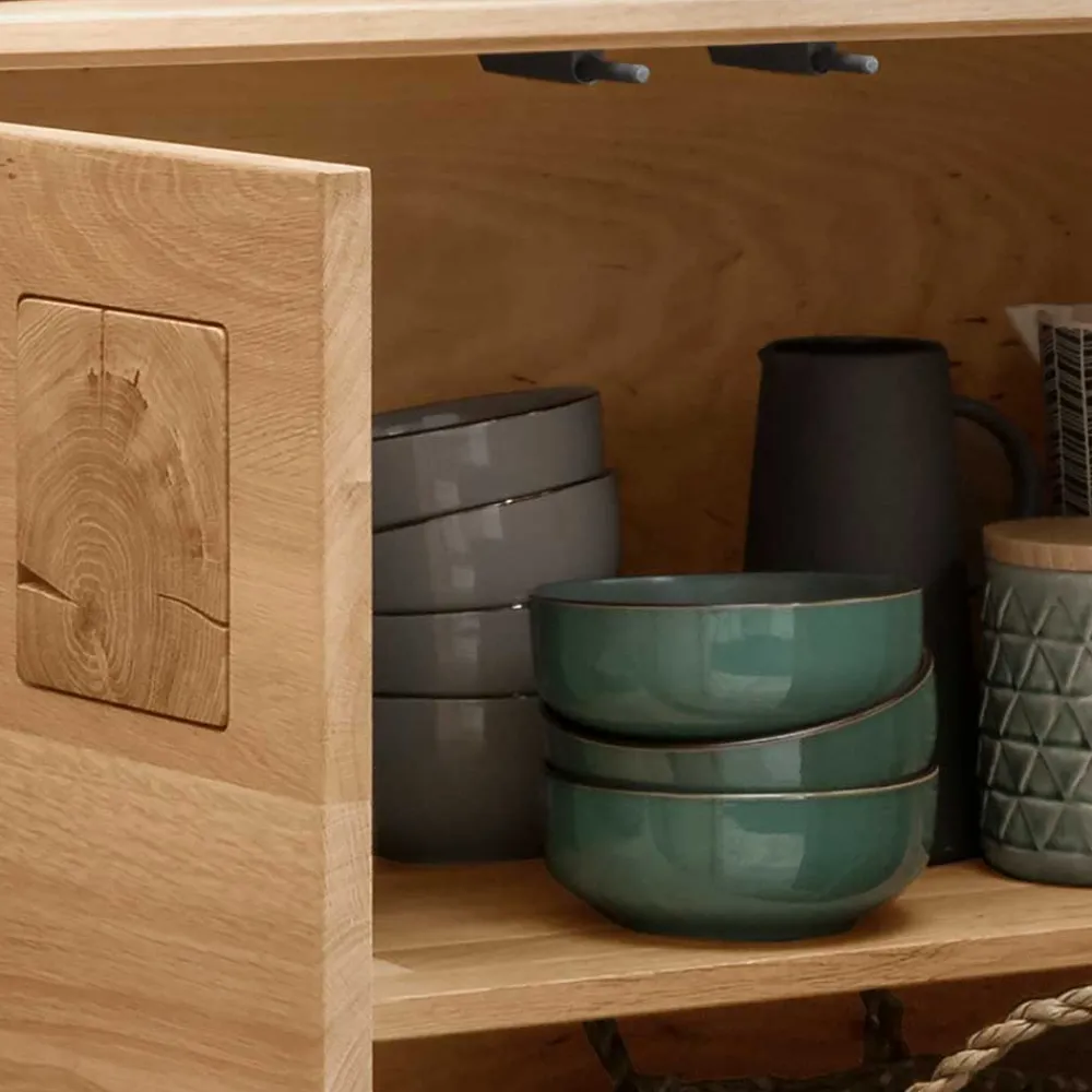 Wohnen Sideboards<3-türige Kommode aus Wildeiche Massivholz - Millena