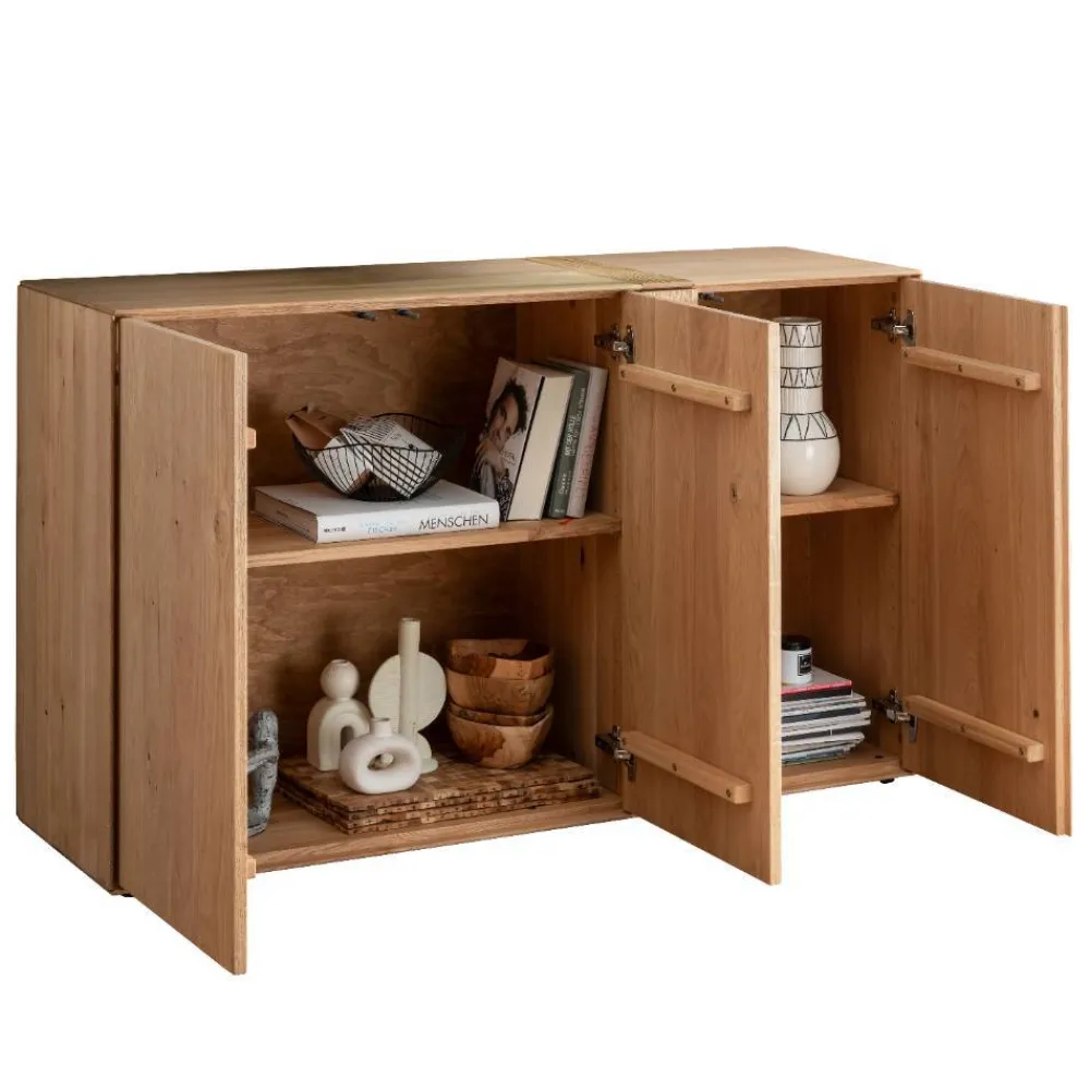 Wohnen Sideboards<3-türige Kommode aus Wildeiche Massivholz - Barrios