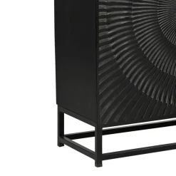 Wohnen Highboards|Kommoden<2-türige Kommode in Schwarz mit Gold - Oglio