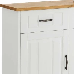 Wohnen Sideboards<3-türige Landhaus Kommode in Weiß & Honig - Ribeiro