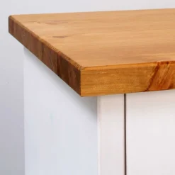 Wohnen Sideboards<3-türige Landhaus Kommode in Weiß & Honig - Ribeiro