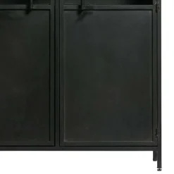 Wohnen Vitrinen<2-türige Metall Vitrine in Schwarz - Ponnya