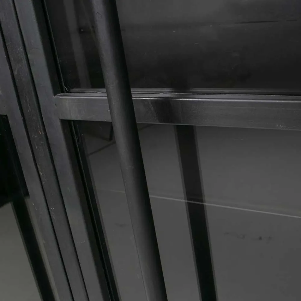 Wohnen Vitrinen<2-türige Metall Vitrine in Schwarz - Ponnya