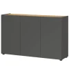 Wohnen Sideboards<3-türige Office-Kommode in Dunkelgrau - Casai