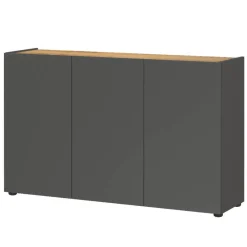 Wohnen Sideboards<3-türige Office-Kommode in Dunkelgrau - Casai