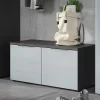 Wohnen Sitzbank<2-türige Schuhbank in Silbergrau Glas - Ilfred