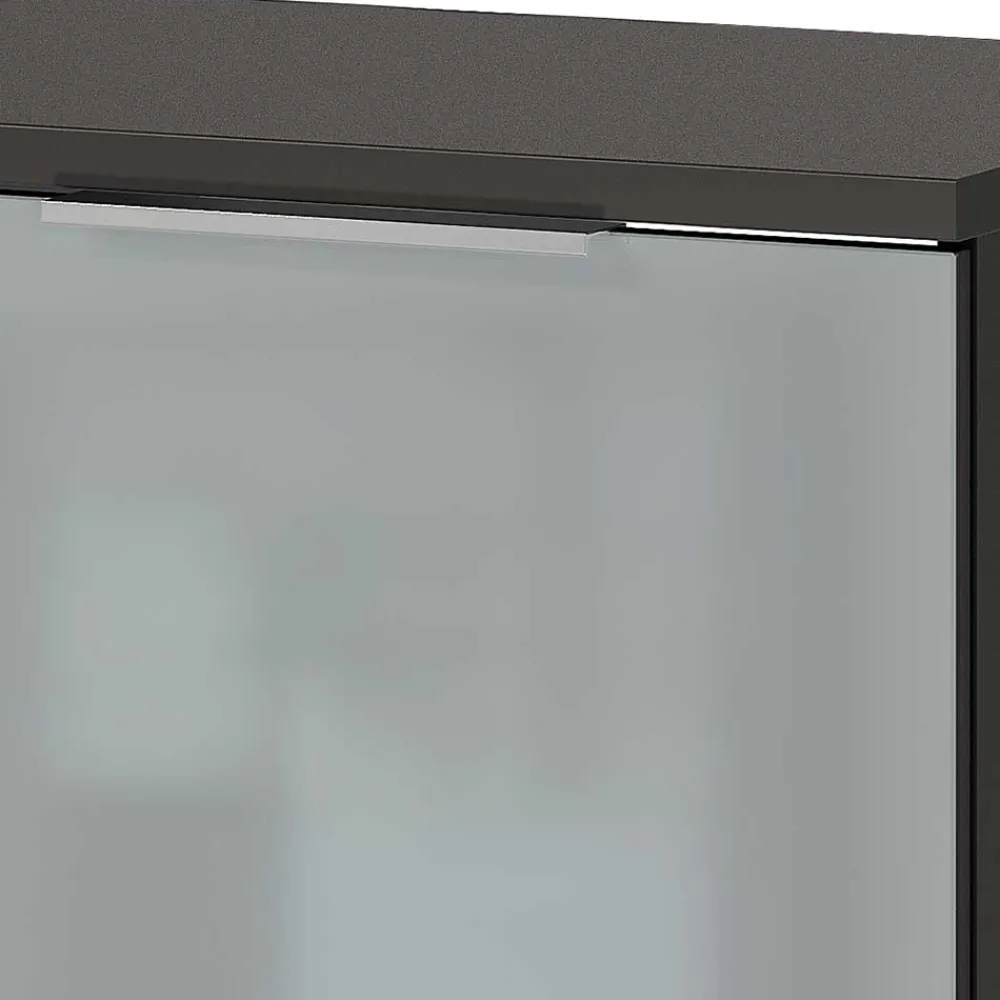Wohnen Sitzbank<2-türige Schuhbank in Silbergrau Glas - Ilfred