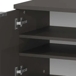 Wohnen Sitzbank<2-türige Schuhbank in Silbergrau Glas - Ilfred
