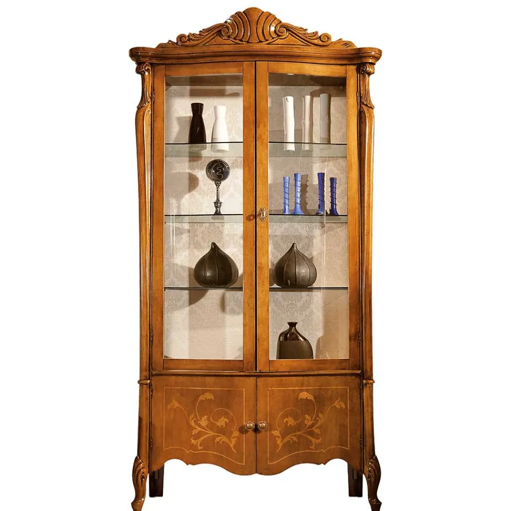 Wohnen Vitrinen<4-türige Vitrine im Italienischem Stil - Carlenna III