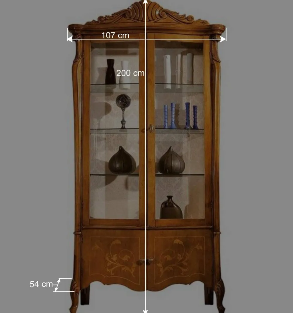 Wohnen Vitrinen<4-türige Vitrine im Italienischem Stil - Carlenna III