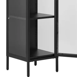 Wohnen Vitrinen<1-türige Vitrine in Schwarz - Baly