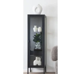 Wohnen Vitrinen<1-türige Vitrine in Schwarz - Baly