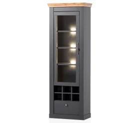 Wohnen Vitrinen<1-türige Vitrine mit Flaschenfächern & Schublade - Lionel