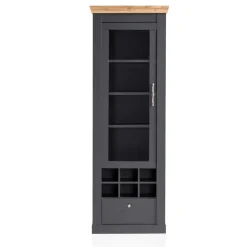 Wohnen Vitrinen<1-türige Vitrine mit Flaschenfächern & Schublade - Lionel