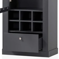 Wohnen Vitrinen<1-türige Vitrine mit Flaschenfächern & Schublade - Lionel