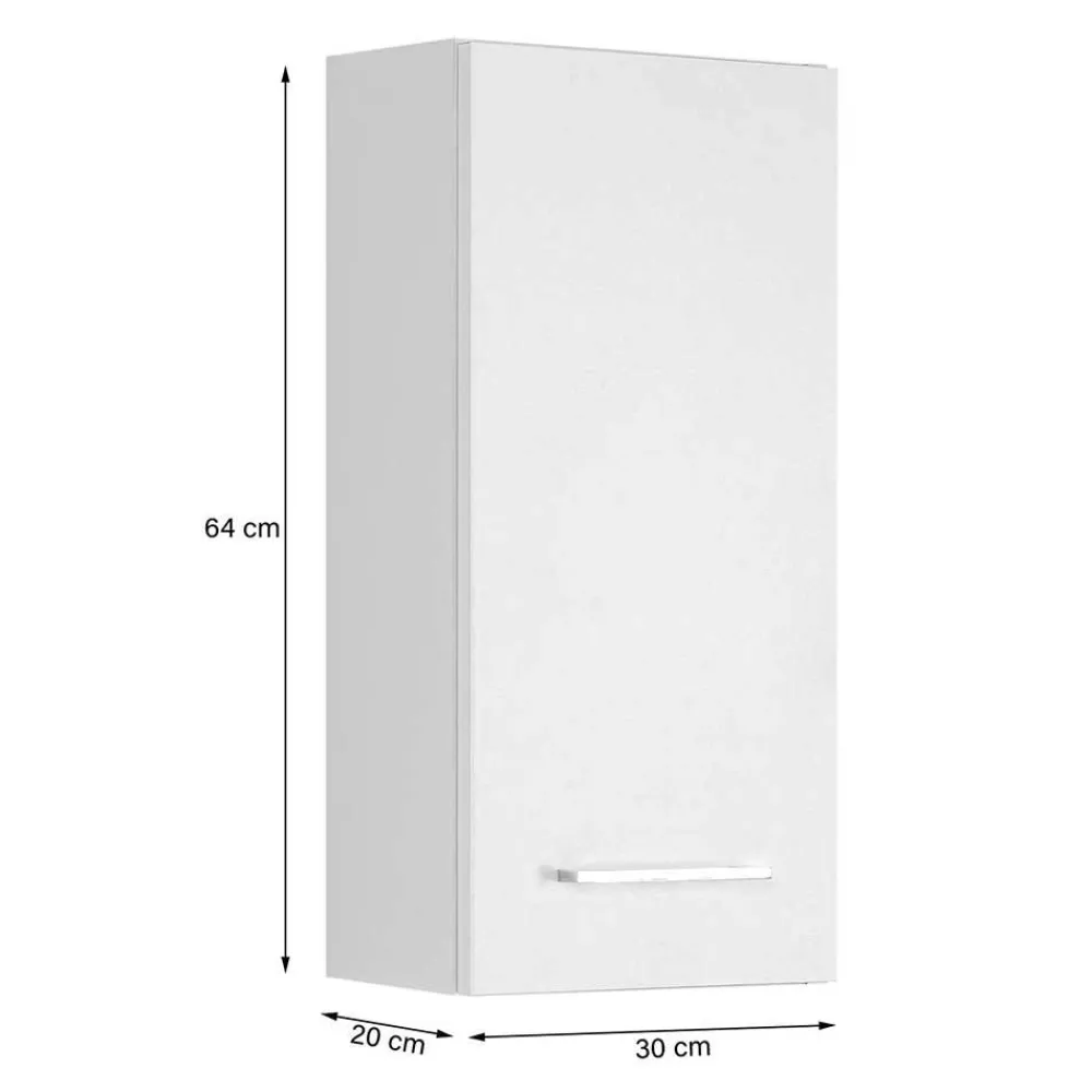 Wohnen Schränke<1-türiger Bad Hängeschrank 30x64x20 cm - Lasdias