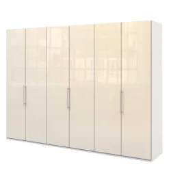 Wohnen Kleiderschränke<3-türiger Falttüren Kleiderschrank in Creme - Zidarie