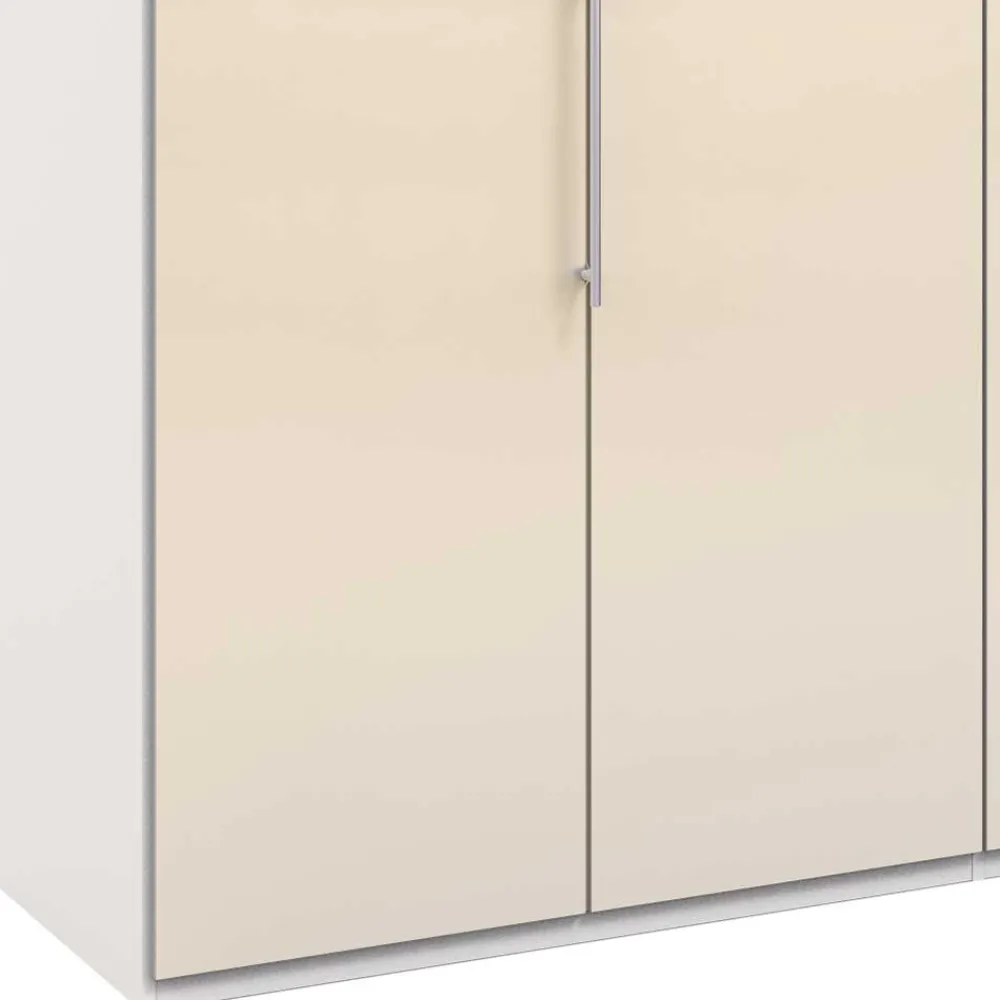 Wohnen Kleiderschränke<3-türiger Falttüren Kleiderschrank in Creme - Zidarie
