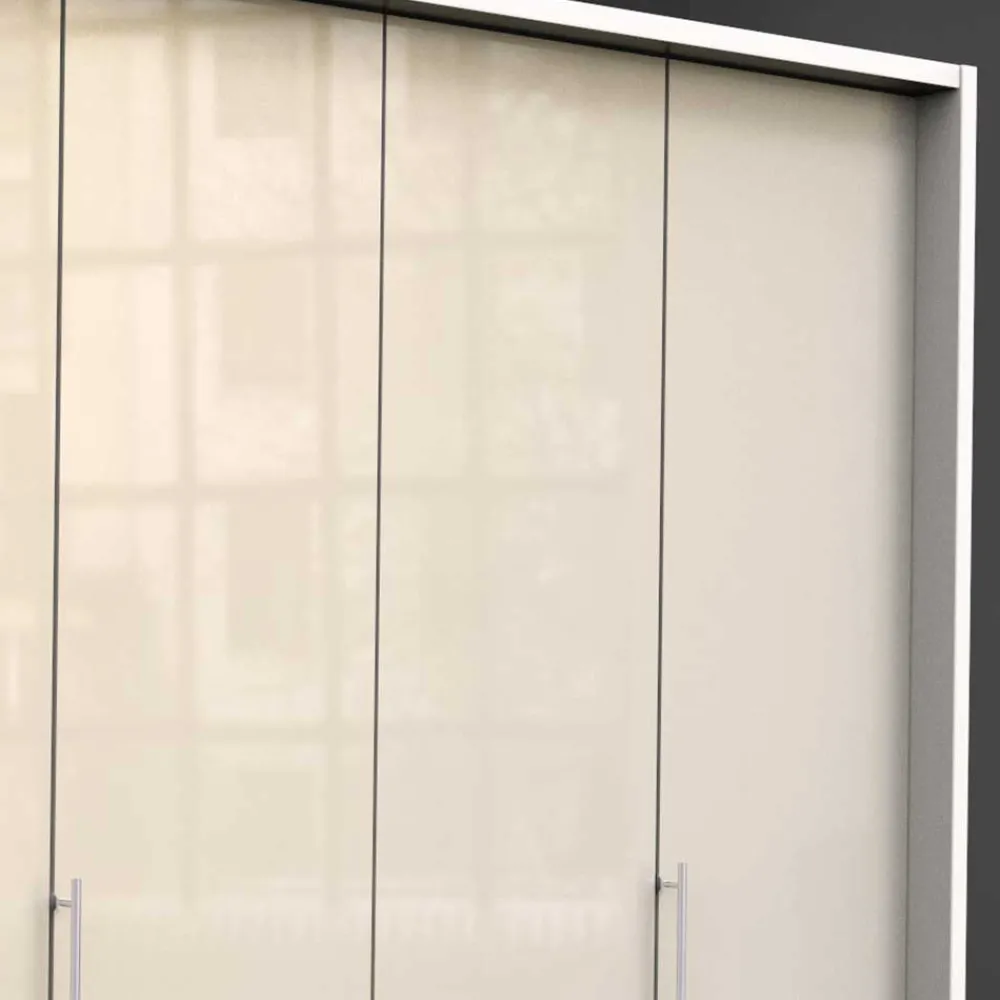 Wohnen Kleiderschränke<3-türiger Falttüren Kleiderschrank in Creme - Zidarie