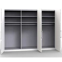Wohnen Kleiderschränke<3-türiger Falttüren Kleiderschrank in Creme - Zidarie